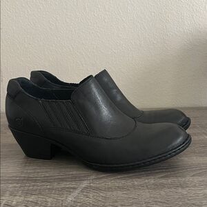 New Born Rissa black leather ankle boots shoes